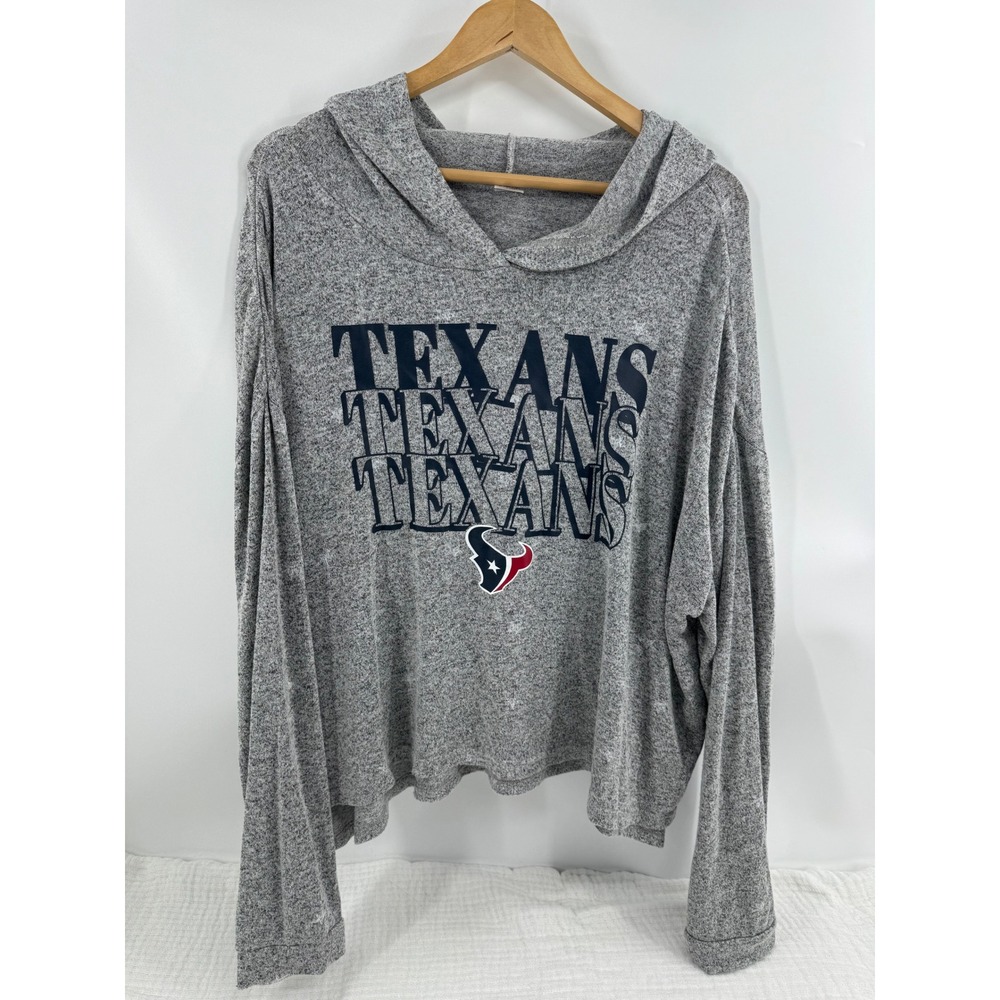 NFL Team Apparel Houston Texans Lightweight Pullover XXL Gray Star Hooded Hoodie